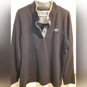 LL Bean Sweater Men’s Navy Size XL Long Sleeve Logo 1/4 Button Pullover